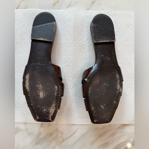 Saint Laurent Deep Burgundy Tribute Sandals - Picture 3 of 3